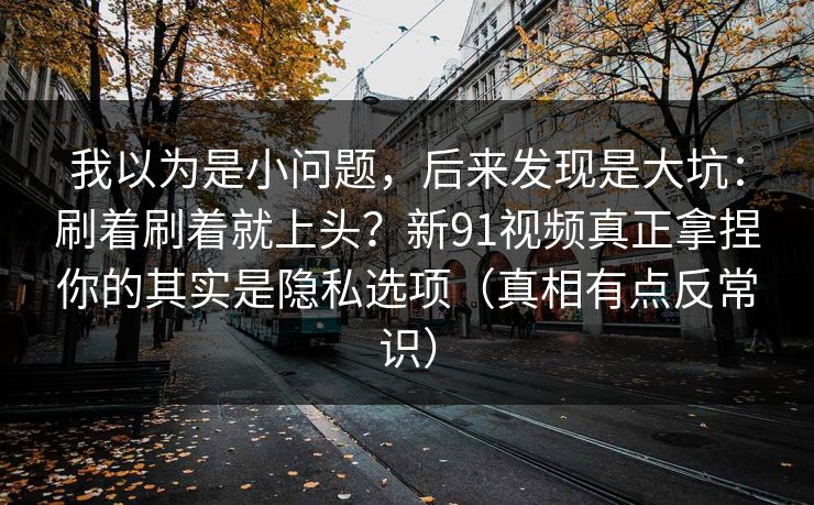 我以为是小问题，后来发现是大坑：刷着刷着就上头？新91视频真正拿捏你的其实是隐私选项（真相有点反常识）